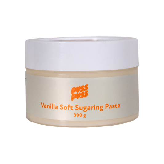 Poslin Puss Puss Vanilla Soft Sugaring Paste 300 g vaalea valkoinen sokerointimassa vanilja vaniljan tuoksuinen vaniljantuoksuinen