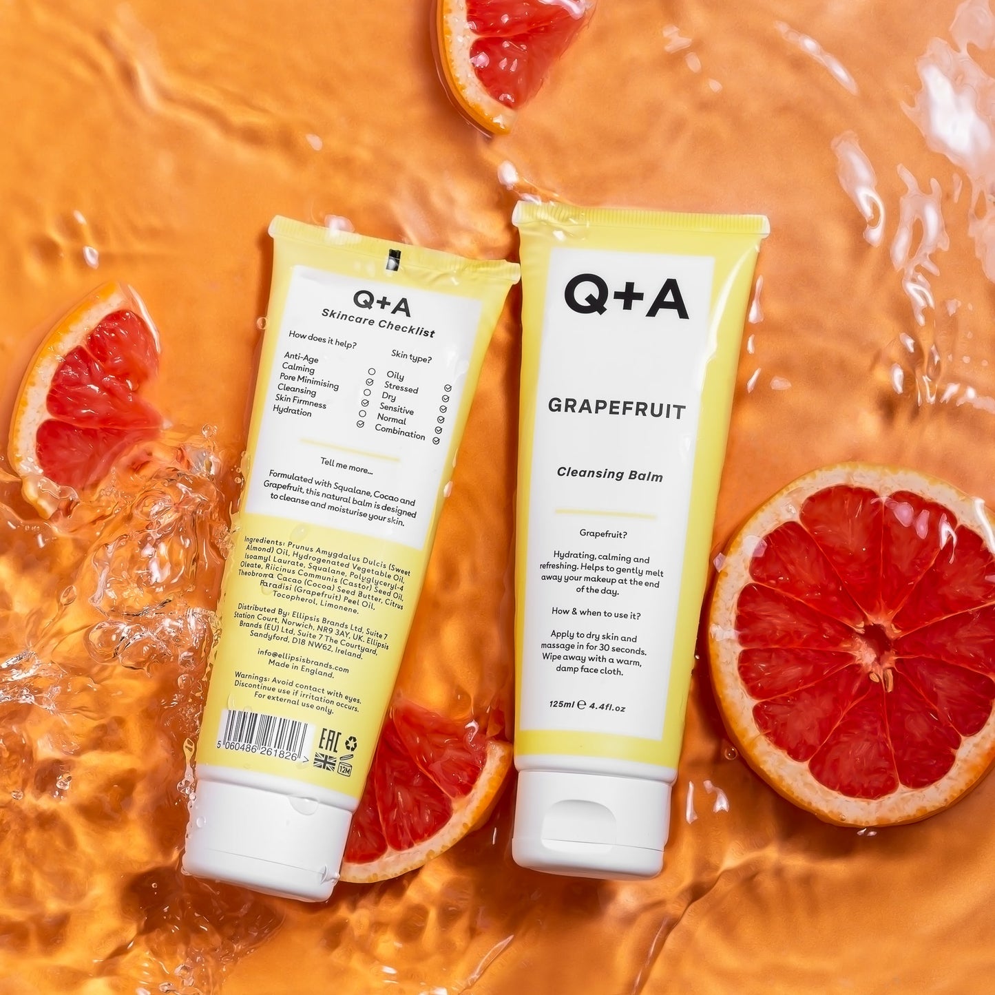 Q+A Grapefruit Cleansing Balm puhdistusbalmi Fresh Grapefruits