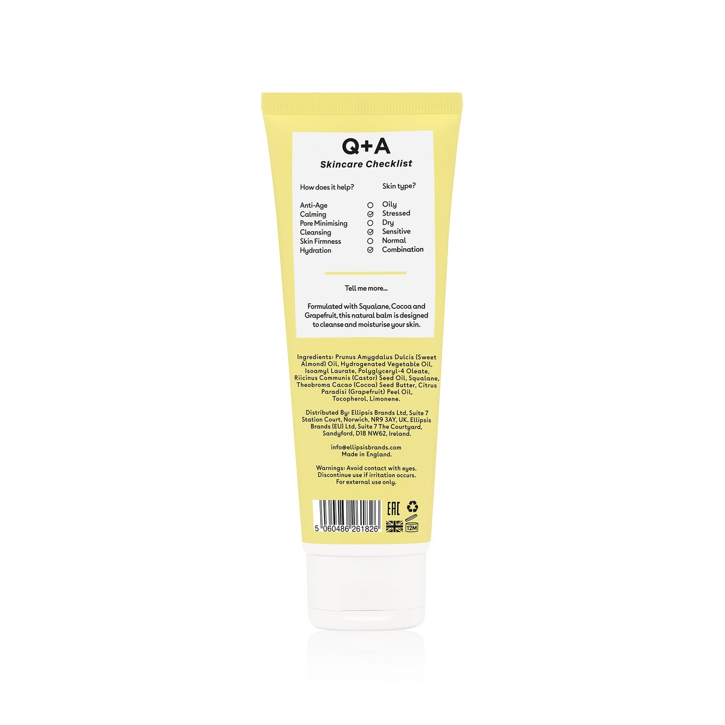 Q+A Grapefruit Cleansing Balm puhdistusbalmi back