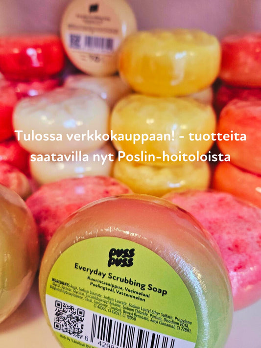 Puss Puss Everyday Scrubbing Soap - herkullisen tuoksuinen kuorintasaippua, eri tuoksuja