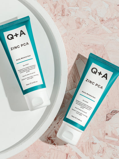 Q+A Zinc PCA Daily Moisturiser - kosteusvoide rasvoittuvalle iholle sinkkivoide